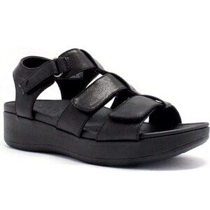 VIONIC Sandals Womens 5 Wide Tami Platform Wedge‎ Metallic Black New